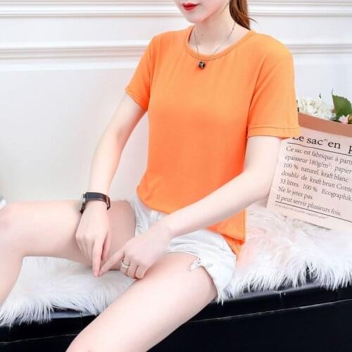 2021 Classic casual and breathable summer hot selling high quality short sleeve womens soft T-shirt