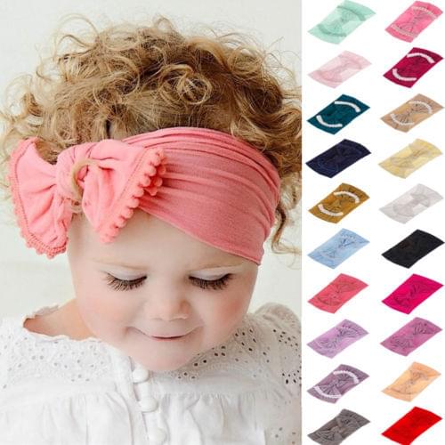 21Color ! Kids Girl Baby Toddler Cute Bowknot Knot Cotton Headband Hair Band Headwear
