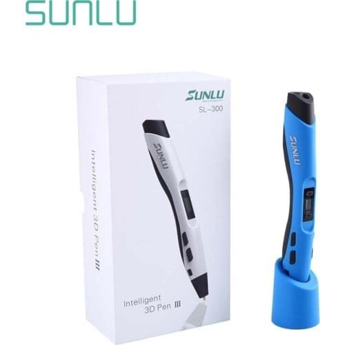 SUNLU 3D Pen SL300 Intelligent 3D Printing Pen LCD Screen Painting PLA/ABS Filament Creative Tool Blue color 3d pen