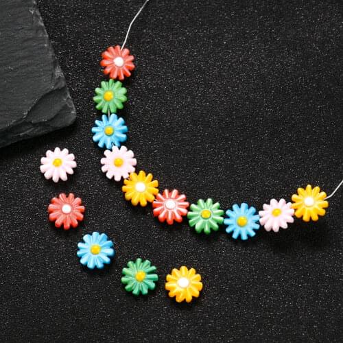 Natural Rainbow Freshwater Shell Daisy Flower Beads Mother of Pearl DIY Making Boho Necklace Earrings Bracelet Jewelry Accessory