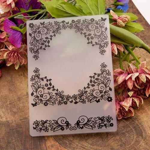 Flower Corner Plastic Embossing Folders Stencils Template Molds Scrapbooking Paper Craft Card Making DIY Photo Album Decoration