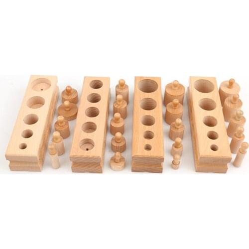 Puzzle Wooden Toys Educational Cylinder Socket Toy Baby Development Practice And Senses
