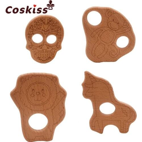 10pcs Wooden Teether Ring DIY Organic Eco-friendly Nature Baby Teething Grasping Sensory Chewing Wood Toy Accessories