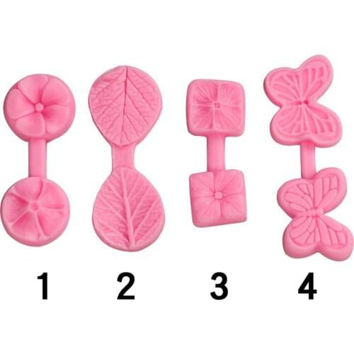 Double-sided Embossing Molds Fondant Cake Decoration DIY Silicone Flower Petal Four-leaf Clover Cake Chocolate Mold