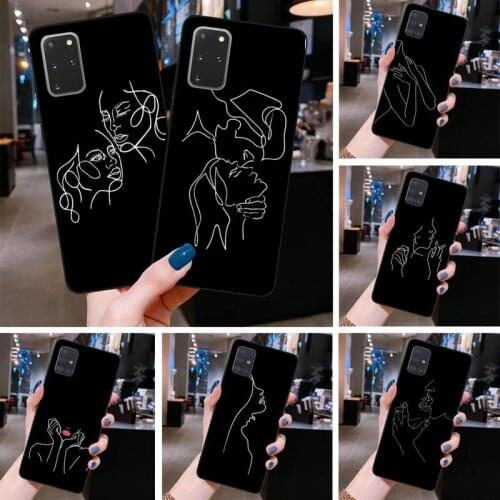 Elegant Beauty Curved Line Phone Case For Samsung Galaxy S21 Plus Ultra S20 FE M11 S8 S9 plus S10 5G lite 2020