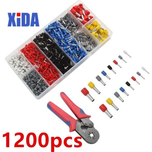 1200pcs/Box Wire Terminal Crimp Connector Insulated Uninsulated Wire End Ferrules --M25