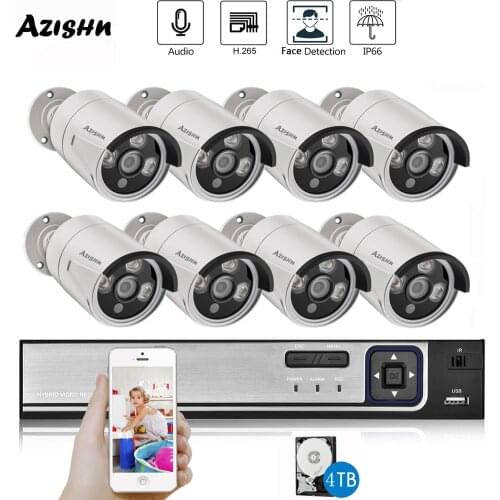 H.265 8CH 5MP HDMI POE NVR Kit 8CH CCTV System Outdoor Audio bullet IP Camera Face Detection Video Security Surveillance Set