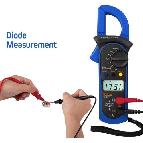 Clamp Multimeter St201 2000 Counts Meter Ammeter Ac/dc Voltage Tester Resistor Diode Continuity Test Data Hold