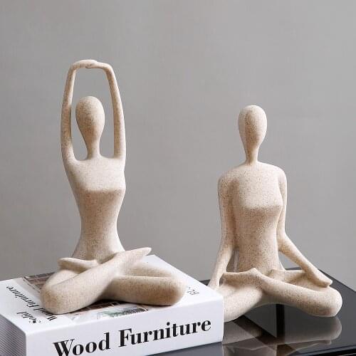 Creative Yoga Figure Resin Statue Modern Home Decoration Living Room Bedroom Table Decor Accessories Gift Christmas Decorations