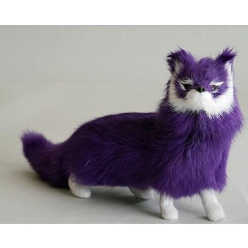 Creative real life purple fox model plastic&furs simulation fox doll gift about 25x7x15.5cm xf0438