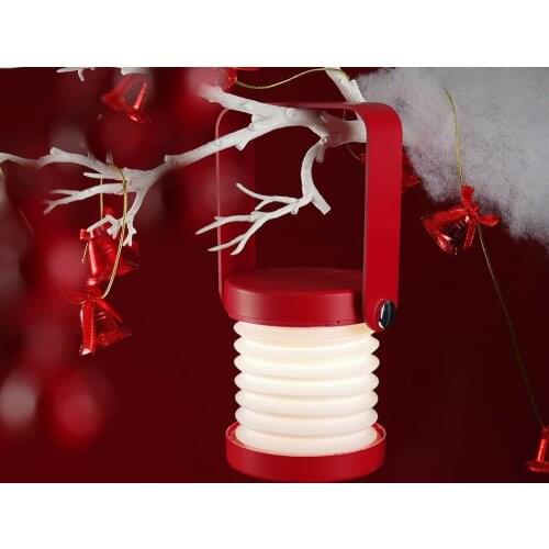 Creative Vintage Foldable Touch Dimmable Reading LED Night Light Portable Lantern Lamp USB Rechargeable for Gift Bedside Bedroom