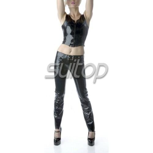 Latex jeans trouser for ladies jeans with belt
