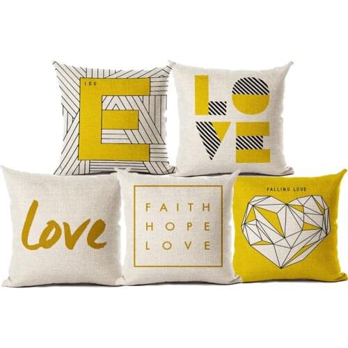 Hot Sales Fashion Love Letter Printed Cushion Cover Geometric Decorative Sofa Throw Pillow Car Chair Home Decor Pillow Case