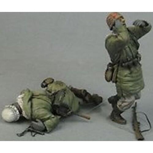 1:35 Scale Die-cast Resin World War II German Tank Soldiers 2 Character Scenes Need To Be Assembled And Colored By Themselves