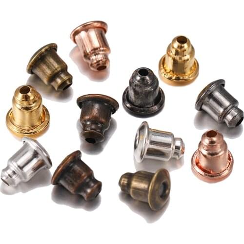 5*6mm 200pcs/lot Metal Caps Earring Studs Stopper Bullet Earring Back Plugging Blocked For Diy Jewelry Making Supplies Wholesale