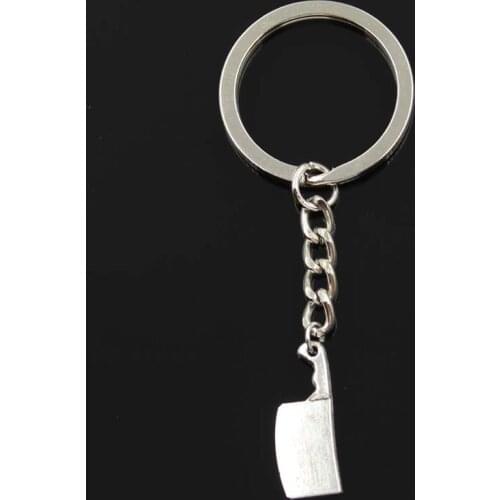 Fashion Kitchen Knife Meat Cleaver 23x9mm Pendant 30mm Key Ring Chain Bronze Silver Color Men Car Gift Keychain Dropshipping