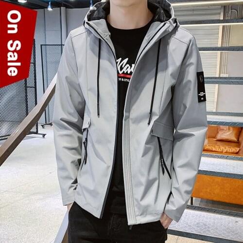 Men Jacket Male M-7XL Spring Autumn Mens Jacket Coat Male Hooded Windbreaker Summer Outwear Students Youth Brand Clothing Boy