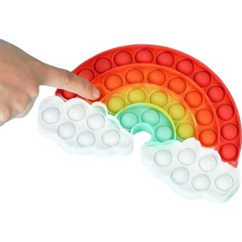 Rainbow Push Popet Its Silicone Fidget Stress Toys Finger Exercise Bubble Fidget Sensory Toys for Special Needs Adhd Autism Gift