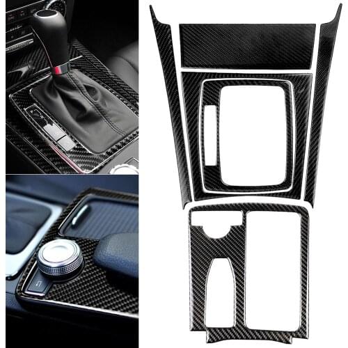 Car Interior Decoration Moulding Carbon Fiber Central Control Panel Stickers Fit For Mercedes Benz W204 C Class 07-13 Accessory