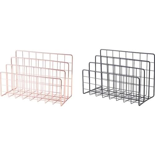 Desktop Mail Organizer,3 Slot Modern Magazine Rack Book Record Holder,Metal Storage Multifunction Organizer Sorter