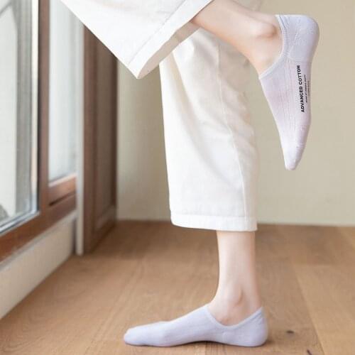 Anewmorn Spring Summer Mesh Thin Invisible Womens Boat Socks Cotton Solid Color Breathable Female Socks Letters Print Style Sox
