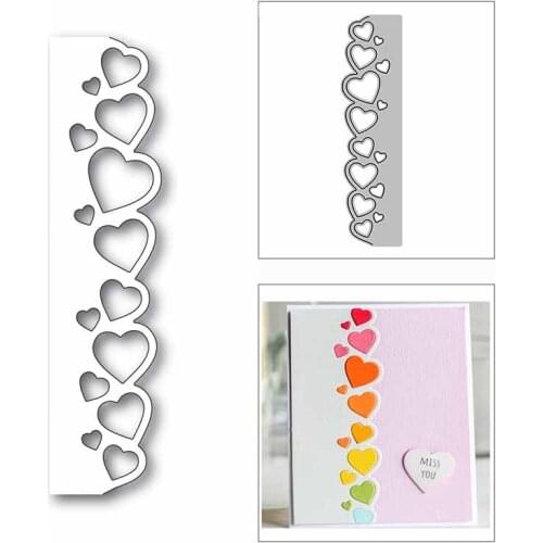New Connected Hears Border 2020 Metal Cutting Dies for DIY Scrapbooking and Card Making Decorative Embossing Craft No Stamps