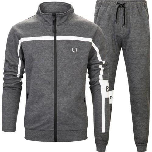Autumn Mens Sportswear Sets Running Zipper Jacket Sweatpants 2 Pieces Sports Suit Fitness Jogging Sweatshirt Gym Male Tracksut