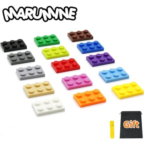 MARUMINE 2 x 3 Dots Baseplate 100PCS/Lot Building Bricks Playset MOC 3021 STEM Gift Toys Blocks Compatible All Major Brands