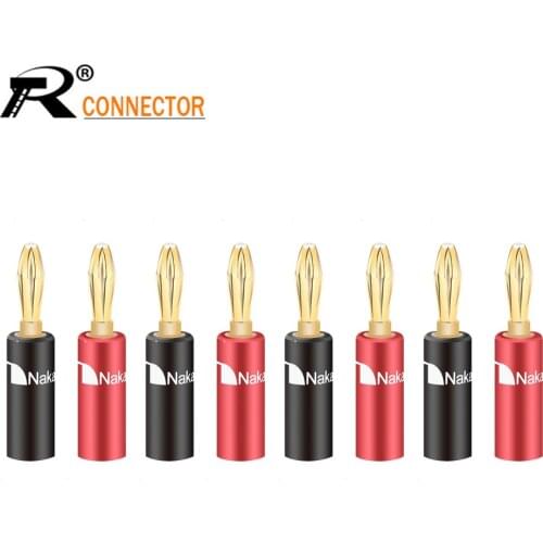 8pcs Plastic Banana Connector Red and Black 4mm Solderless Side Stackable Banana Plug