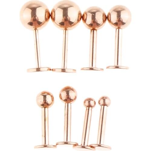 Prettyia 4 Pairs Stainless Steel Ear Studs Helix Ear Tragus Studs for Women
