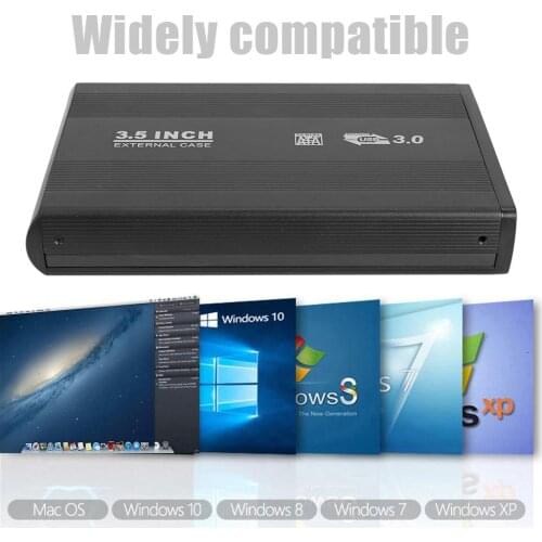 Durable 3.5 inch Serial ATA Hard Disk Wear-resistant Solid Color to USB3.0 Adapter External Hard Drive Enclosure