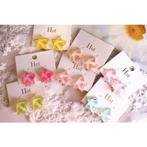 New MultiColors Cute Bling Heart Stars Clip on Earrings for Children Girls No Pierced Earring Jewelry Play Costume Cute Earrings