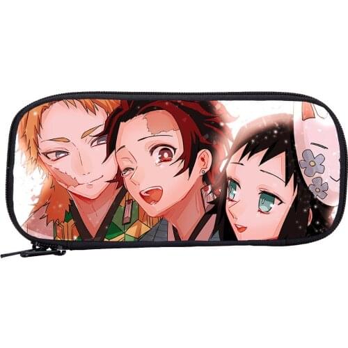 Customized Anime Kids Pencil Box Pencil Bag Bog and Girl Student Pencil Case Kimetsu No Yaiba School Stationery Bag for Pen