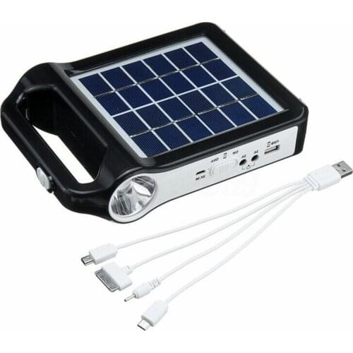 Portable Solar Panel Generator System USB Port Built In Lighting Lamp JA55