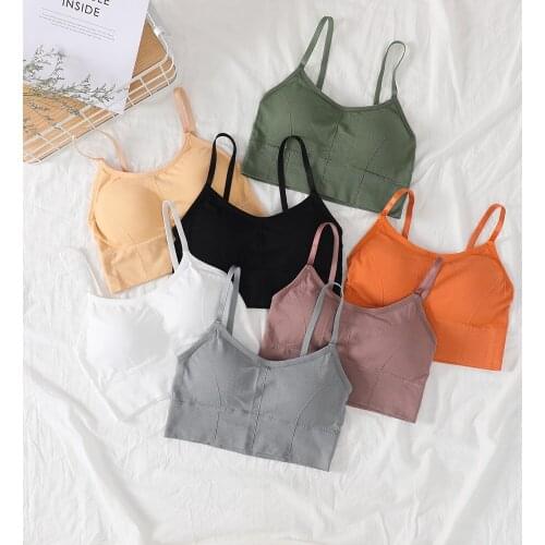 UMKA Frauen Crop Top Nahtlose Unterwäsche Weibliche Crop Tops Sexy Dessous Dessous Mit Abnehmbare Gepolsterte Leibchen Femme