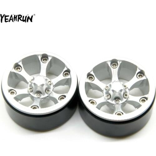 YEAHRUN Aluminum 1.9inch Beadlock Wheel Rims Hub For 1/10 Axial SCX10 Traxxas TRX4 D90 D110 Tamiya CC01 RC4WD RC Crawler Car