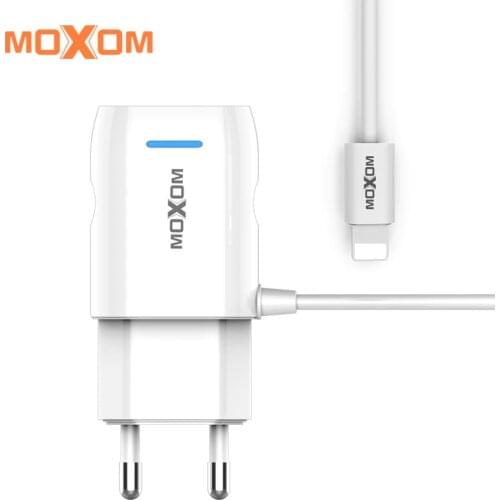 MOXOM USB Charger For Home EU Plug Wall Charger Mobile Phone Charger Adapter Desktop Charger For iPhone iPad Samsung Xiaomi
