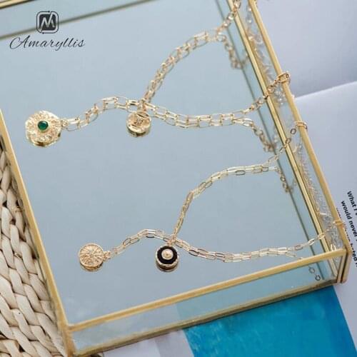 Amaiyllis Chic Mini Alloy Charms Choker Necklace For Women Simple Metal Y Pendant Choker Collar Beach Clavicle Chain Collier