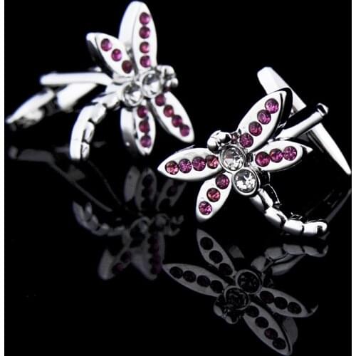 1 Pairs Mens Shirt Cufflinks Silver Cuff Links Buttons Jewelry Clothing Accessories For Christmas Present Dragonfly