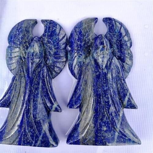 1pcs 85mm High Quality Big Lapis Lazuli Angel Quartz Hand Crafted , Polished Crystal God For Gift &Home Decor Healing Reiki XSY