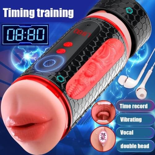 18+ Vibrate masturbators pussy vagina Male Masturbator Cup Real Pussy Oral Sex Masturbation Pocket Airplane Cup Sex Toys For Men