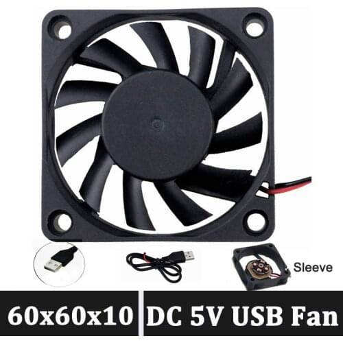 2Pcs Gdstime DC 5V USB 6cm 60x60x10mm 60mm Computer PC Case Cooling Fan 6010 Cooler Fans