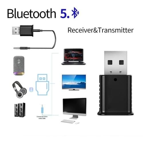 2 in 1 Bluetooth-compatible Emitter Receiver BLE 5.0 2 Modes Car Audio Multifunctional Adapter FKU66