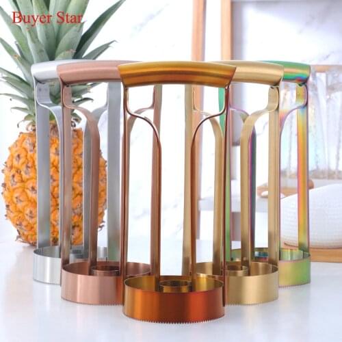 3PCS/Set Stainless Steel Pineapple Peerler Corer Fruit Slicer Clips Cutter with Pineapple Knife Kitchen Fruit Cutting Tool