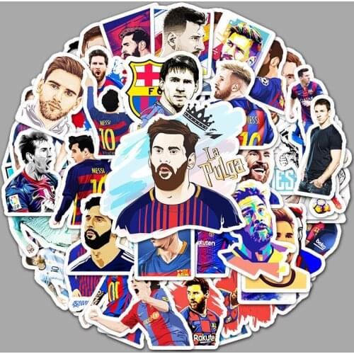 50pcs Football Basketball Sports Star Cartoon Sticker Suitcase Car Guitar Skateboard Refrigerator Decoration Sticker Pack Toys