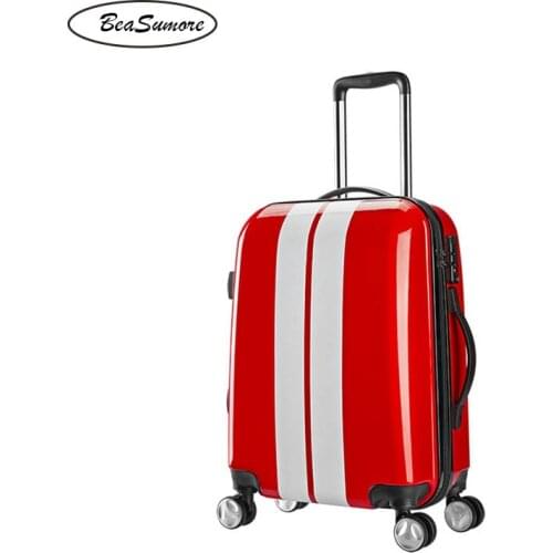 BeaSumore 20 inch mini rolling luggage Spinner women Fashion suitcase Wheels men carry on trolley Password travel bag trunk