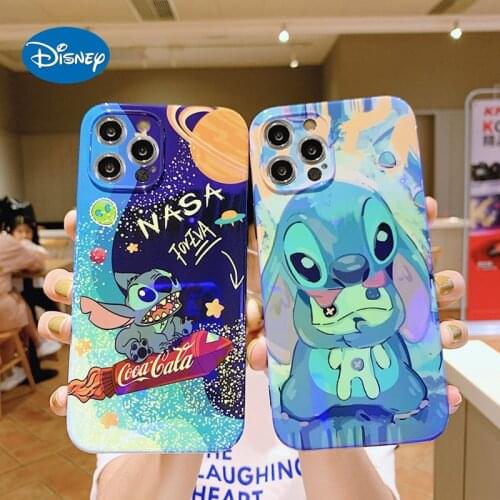 DISNEY Colorful Graffiti Stitch Case for iPhone 12 11 Pro Max Full Protive Case Silicone Phone Covers zz0510