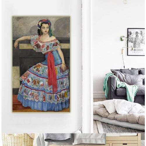 Diego Rivera《Portrait of Matilde Palou》Canvas Art Oil Painting Artwork Poster Picture Wall Hanging Decor Home Decoration