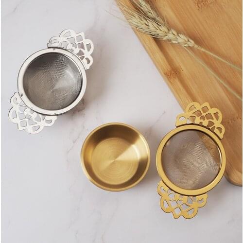 Double-layer Fine Mesh Tea Strainer Stainless Steel Filter Sieve Teaware Lace Tea Drain Useful Tea Infusers Kitchen Accessories