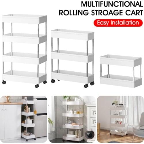 2/3/4 layer kitchen storage cart mobile shelf with roller cart kitchen bathroom bedroom multifunctional storage cart